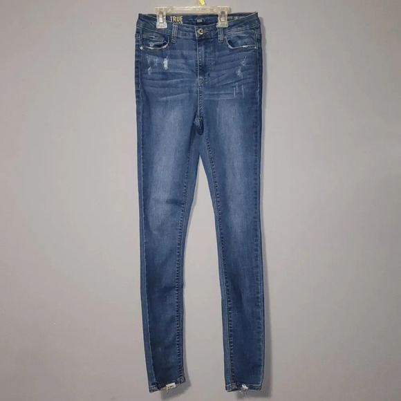 🌻🌻True Craft Distressed Skinny Jeans Size 5/27 waist - Picture 1 of 5